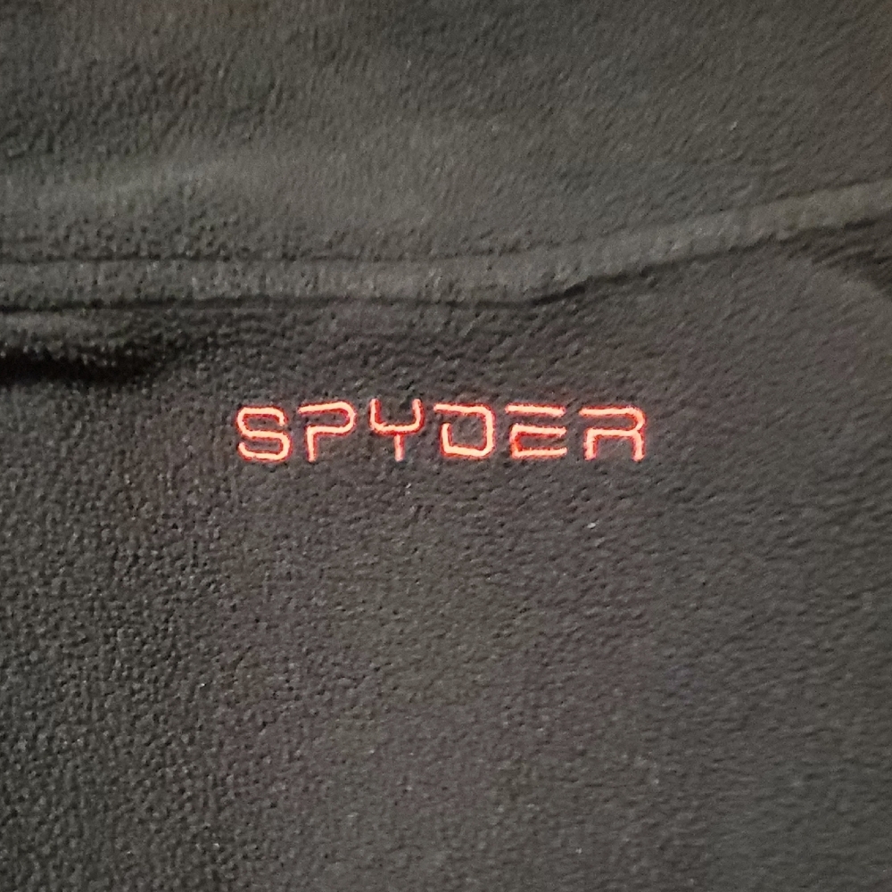 Spyder Black Fleece Quarter-Zip with Chest Pocket and Red Trim and Logo - Picture 10 of 10